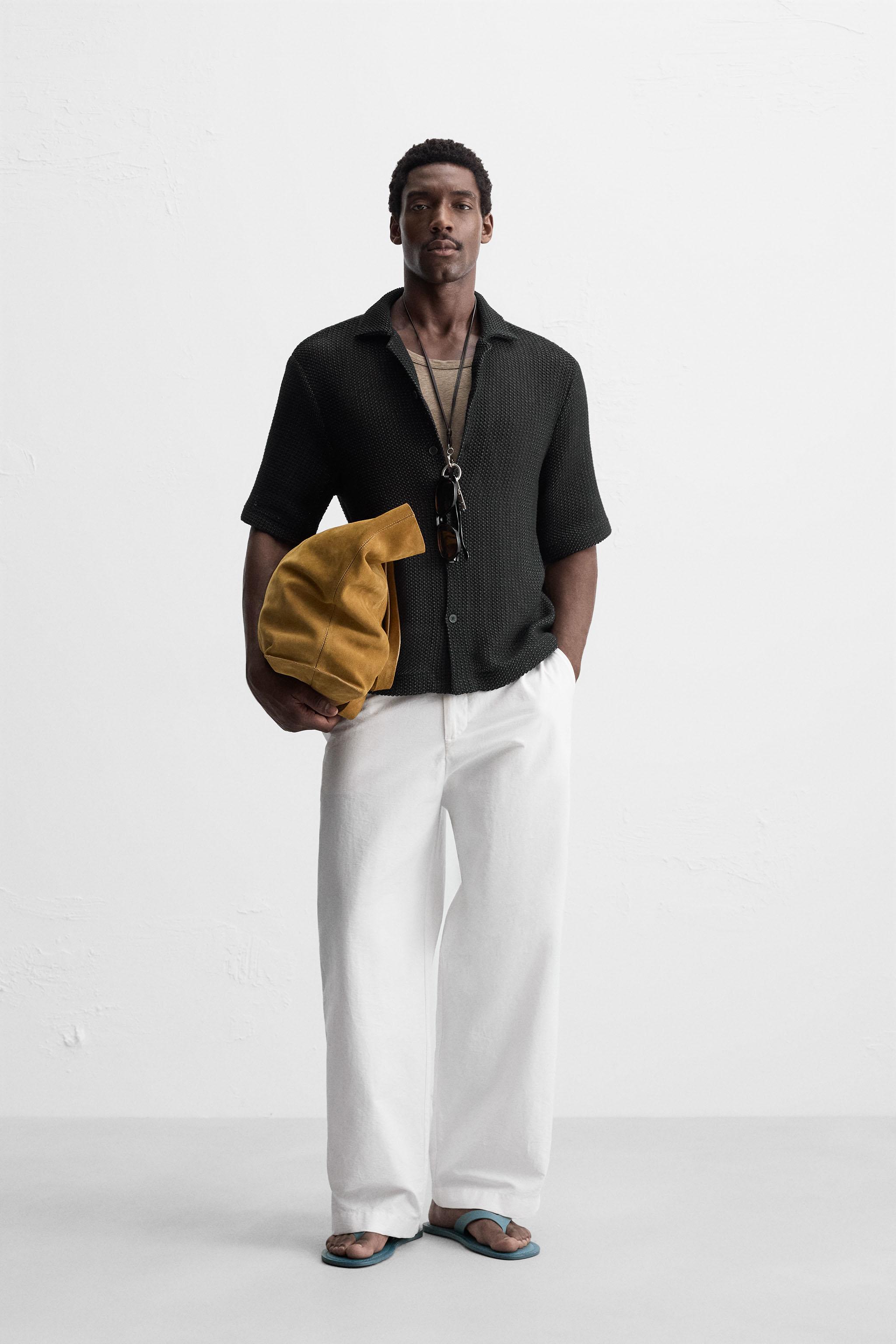 OPEN WEAVE TEXTURED SHIRT