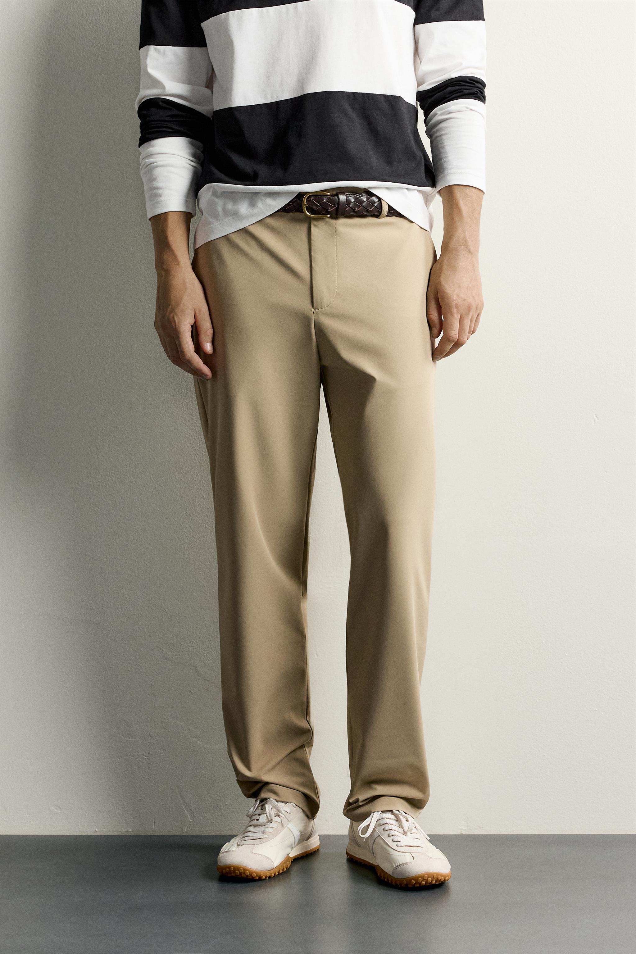 COMFORT TECHNICAL TROUSERS — taupe brown