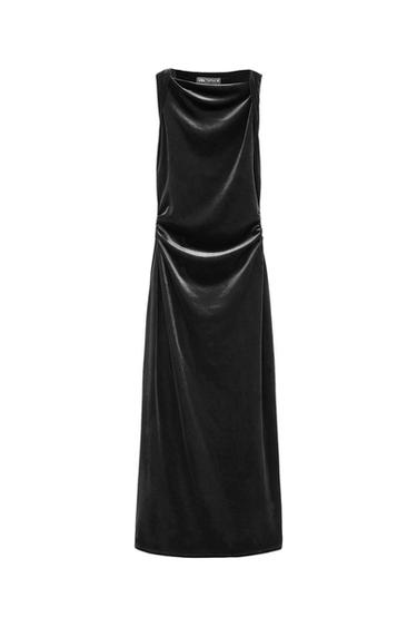 VELVET MIDI DRESS
