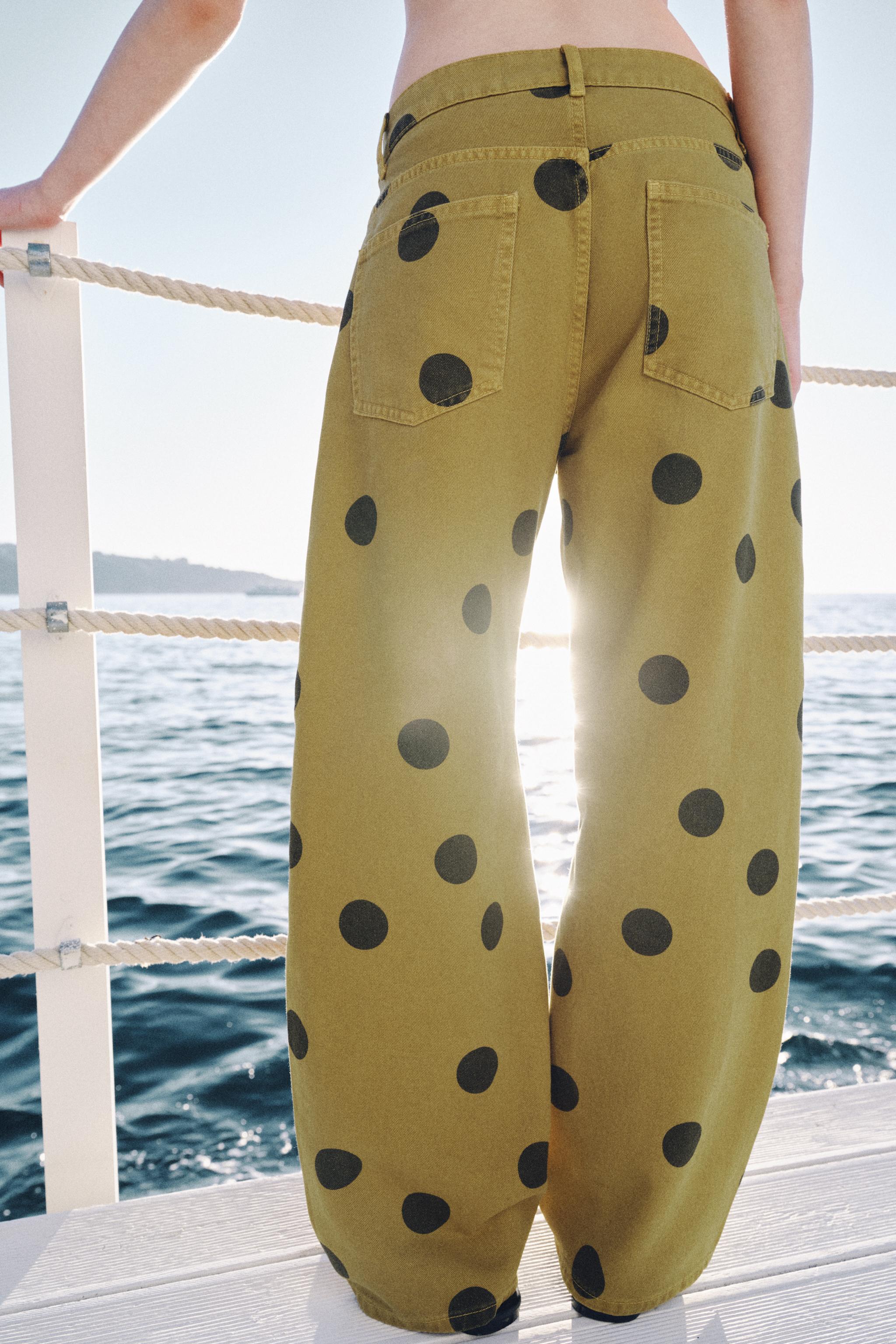 ZW COLLECTION MID-RISE POLKA DOT BARREL JEANS