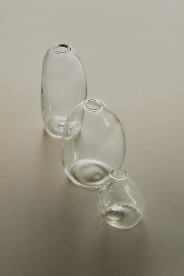Zara SMALL IRREGULAR GLASS VASE - Transparent
