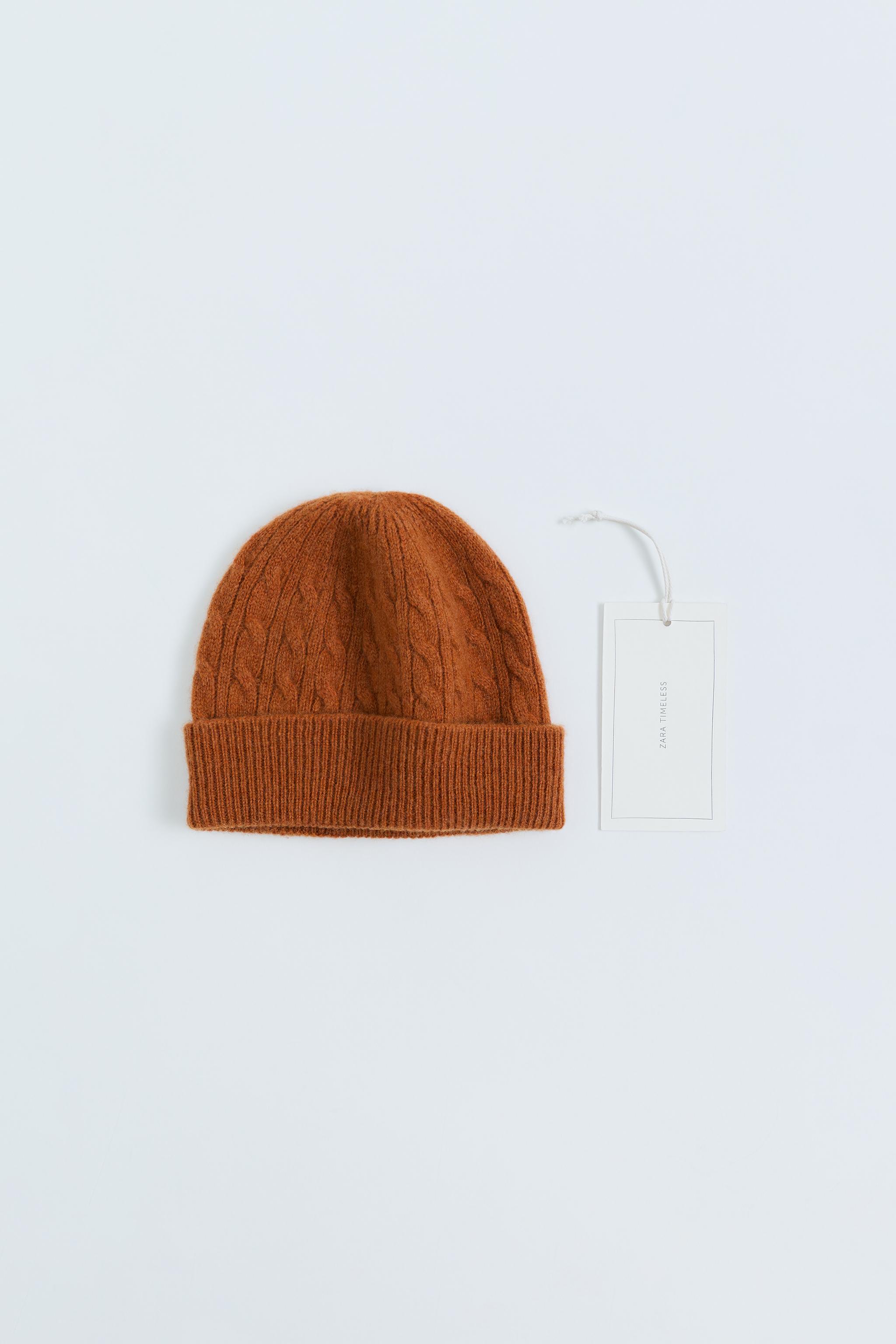 ZARA TIMELESS - GORRO PUNTO OCHOS 100% LANA