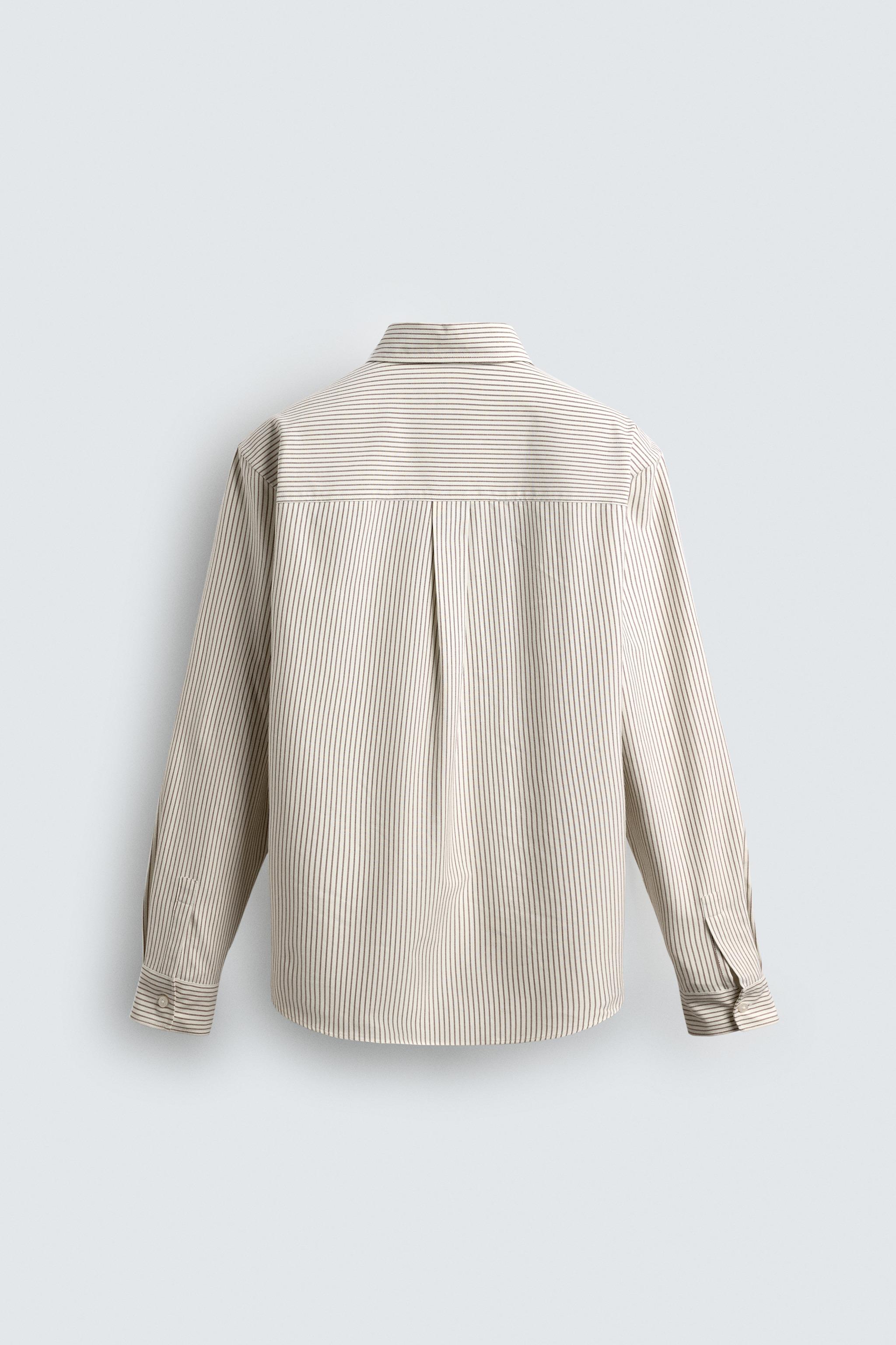 TEXTURED STRIPED OXFORD SHIRT