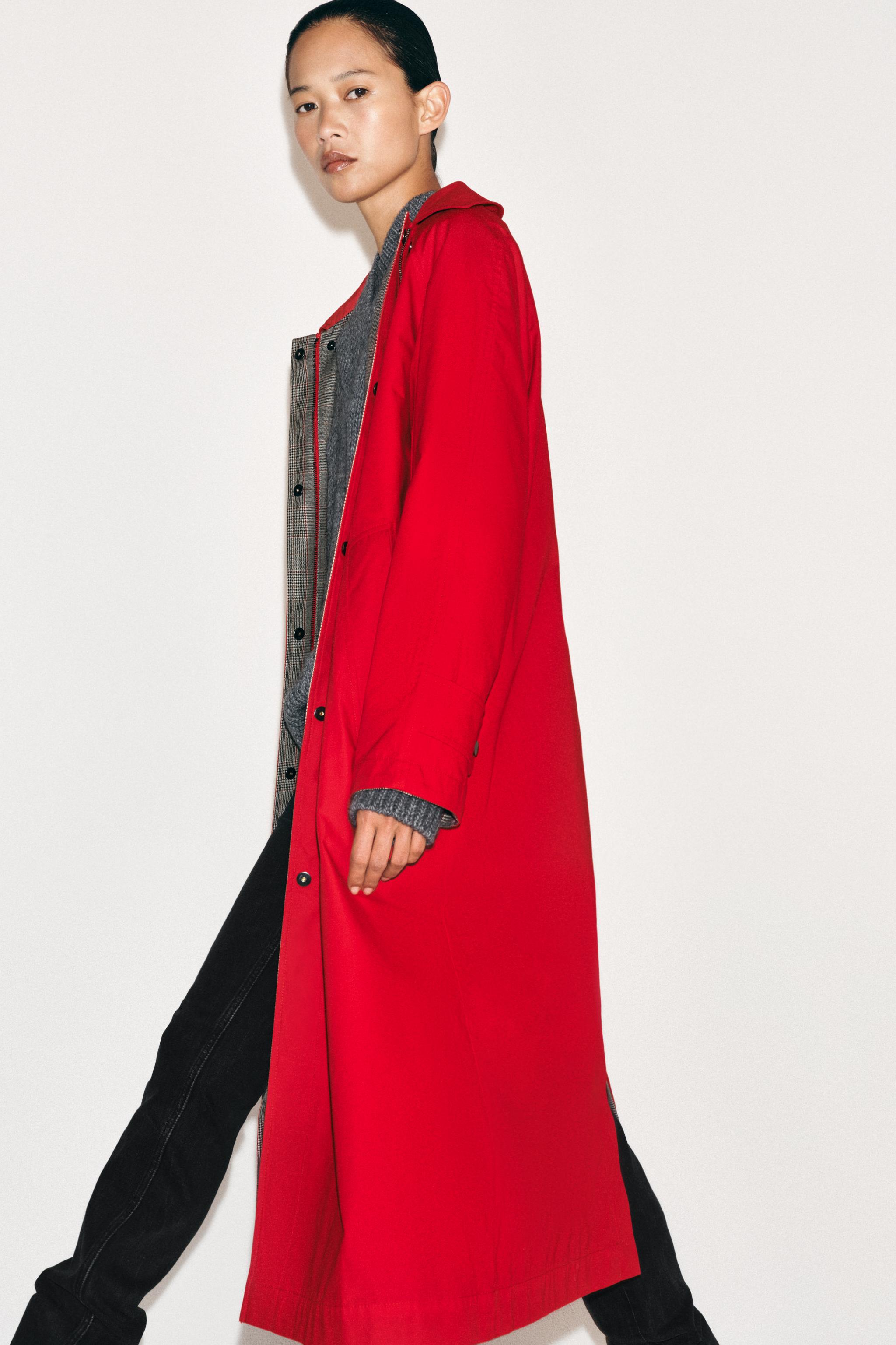 ZW COLLECTION REVERSIBLE LONG PLAID TRENCH COAT