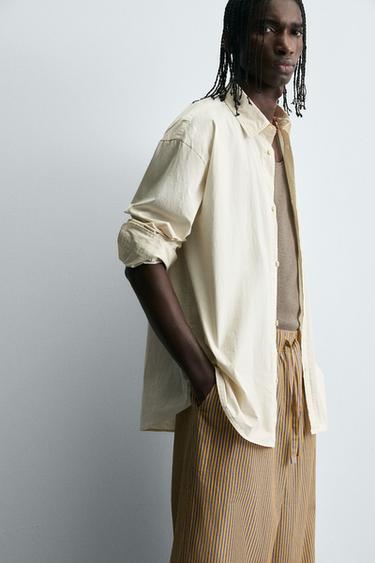 STRIPED OVERSIZE FIT TROUSERS - Yellow by Zara - Image 5