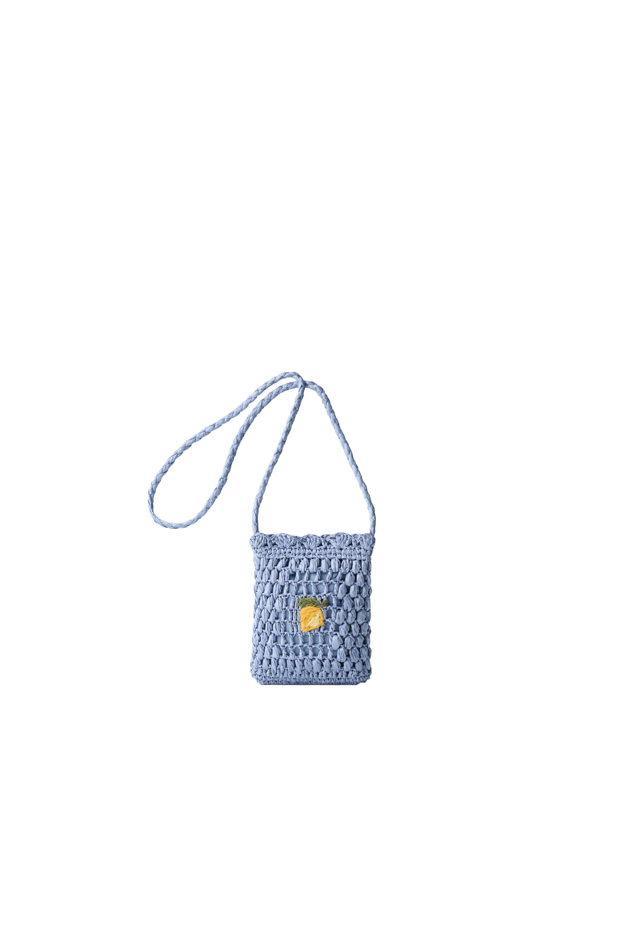 RAFFIA EFFECT FRUIT CROSSBODY BAG - Blue | ZARA United States
