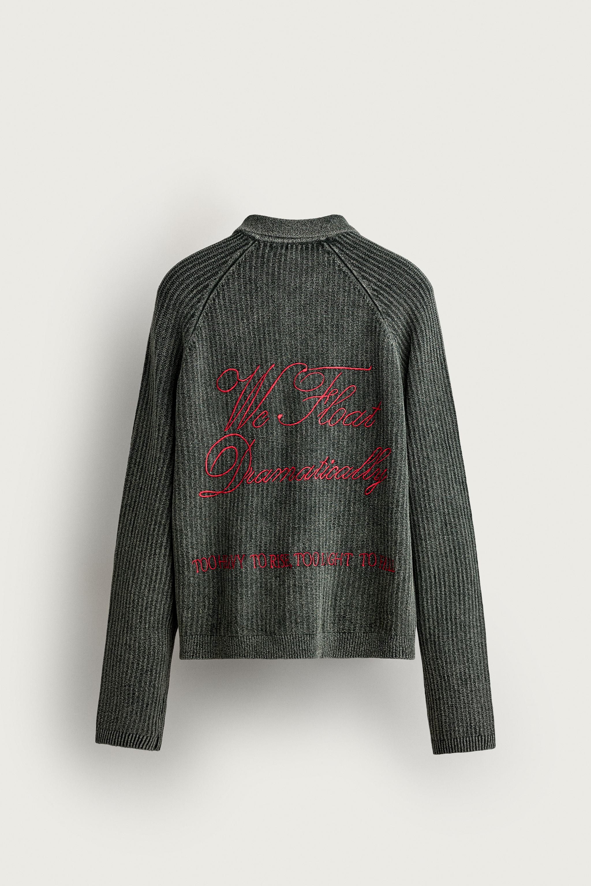 POLO EN MAILLE À ZIP ET BRODERIES