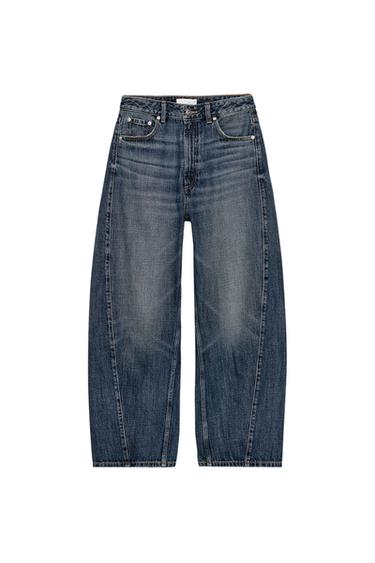 JEANS TRF BAGGY BALLOON TAILLE NORMALE - Bleu moyen de Zara