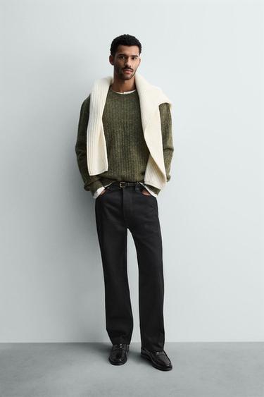 BUTTONED RIBBED JUMPER - Green by Zara - Image 0