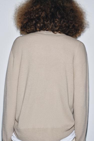PULL 100 % LAINE ULTRA-DOUCE MANCHES LONGUES - Beige de Zara - Image 2