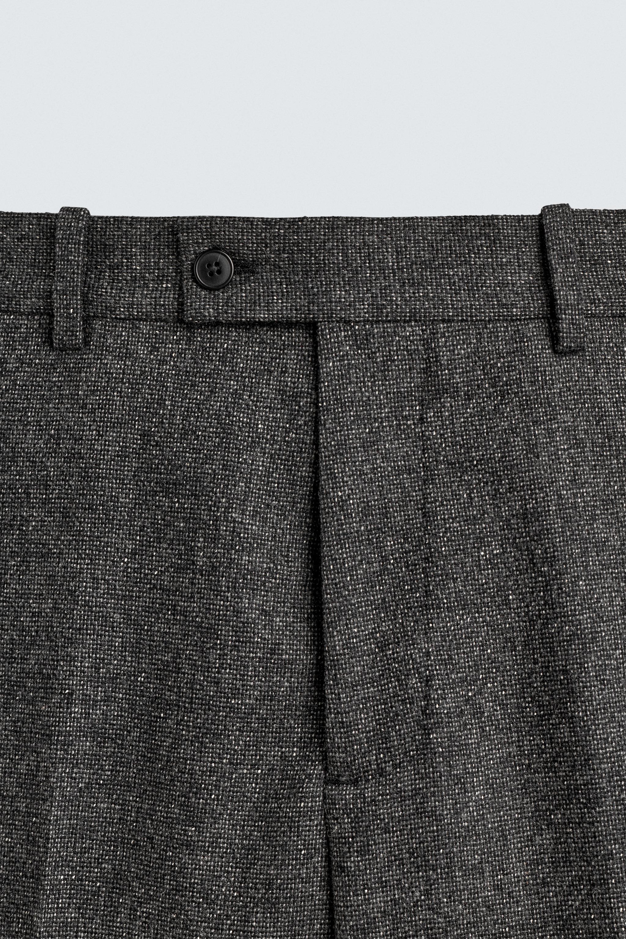 LIMITED EDITION WOOL TEXTURED SUIT PANTS