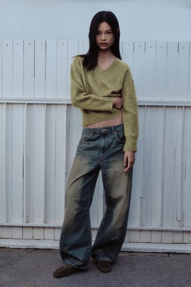 BRUSHED EFFECT KNIT JUMPER - Khaki by Zara