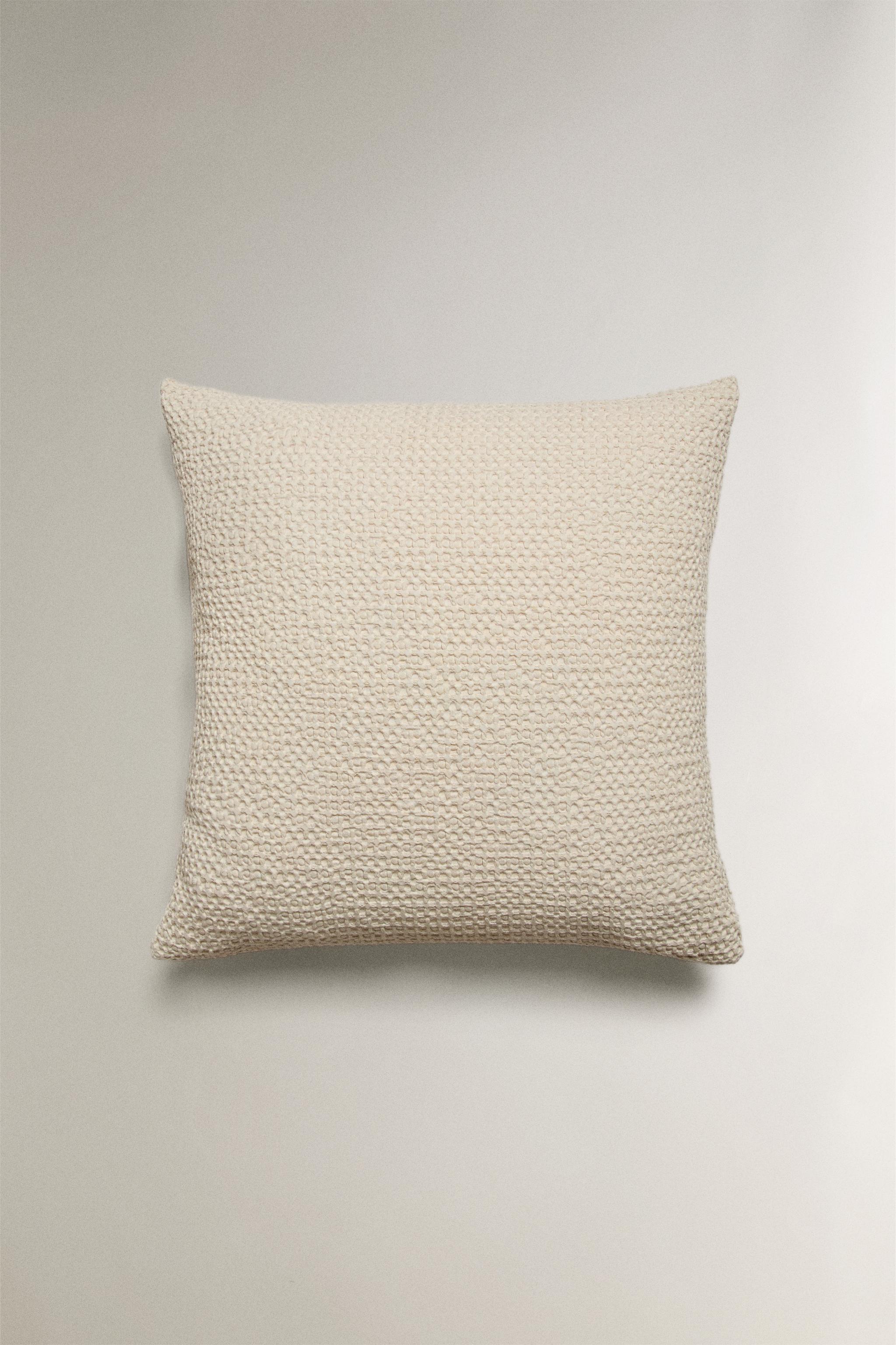 クッションカバー ワッフルファブリック - ホワイト | ZARA Japan / 日本