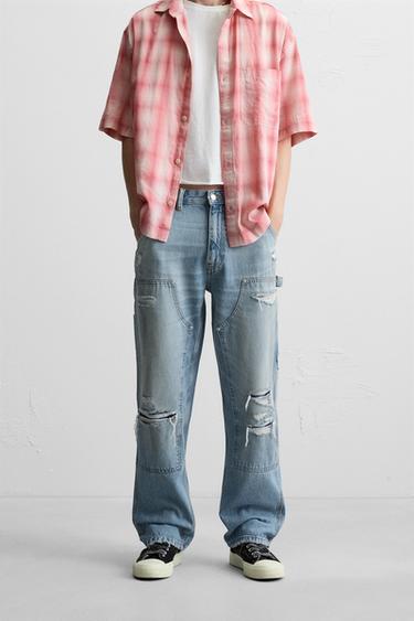 FADED CARPENTER POCKET TROUSERS - Blue by Zara