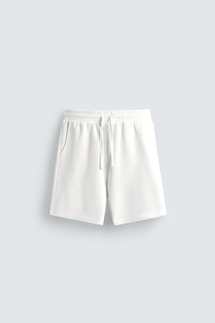 ZARA WASHED BASIC JOGGER BERMUDA SHORTS