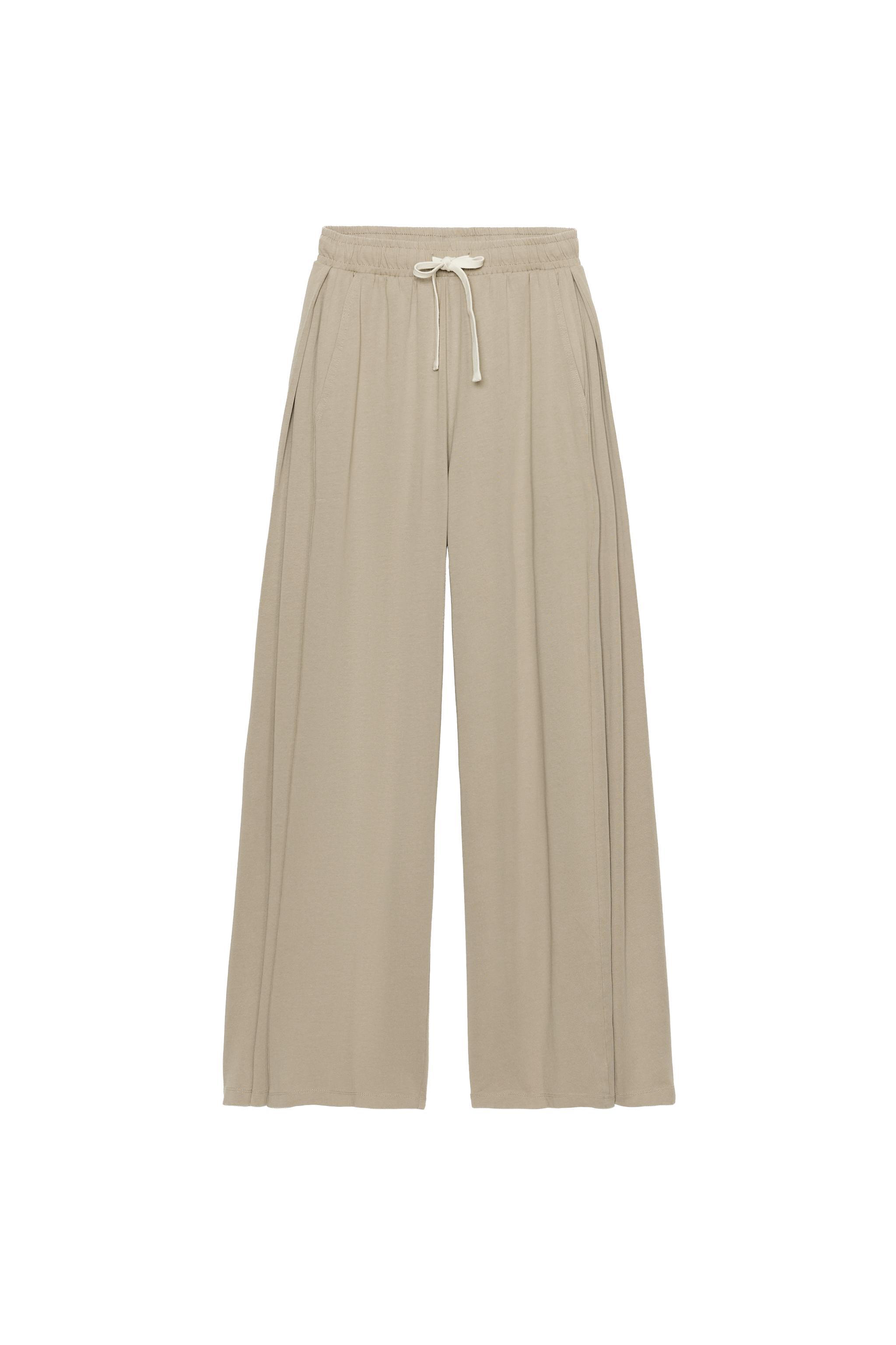 COTTON PLEATED PANTS