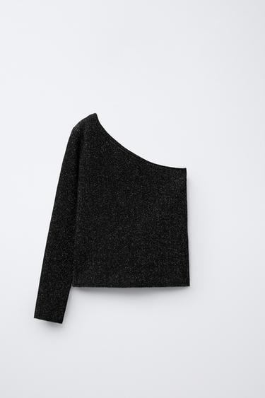 سترة غير متناسقة بلمعة - أسود الخاص بـ Zara - صورة 0