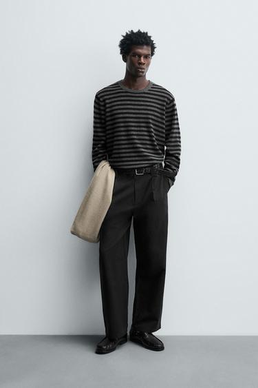 STRIPED WOOL - CASHMERE SWEATER - Black by Zara - Image 0