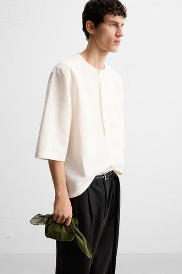 CHEMISE POLO COUPE DÉCONTRACTÉE - Blanc cassé de Zara - Image 6