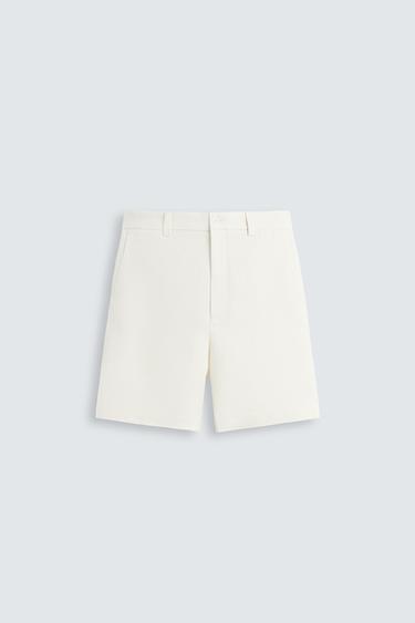 BERMUDA REGULAR FIT LINO - ALGODÓN LIMITED EDITION - Blanco de Zara