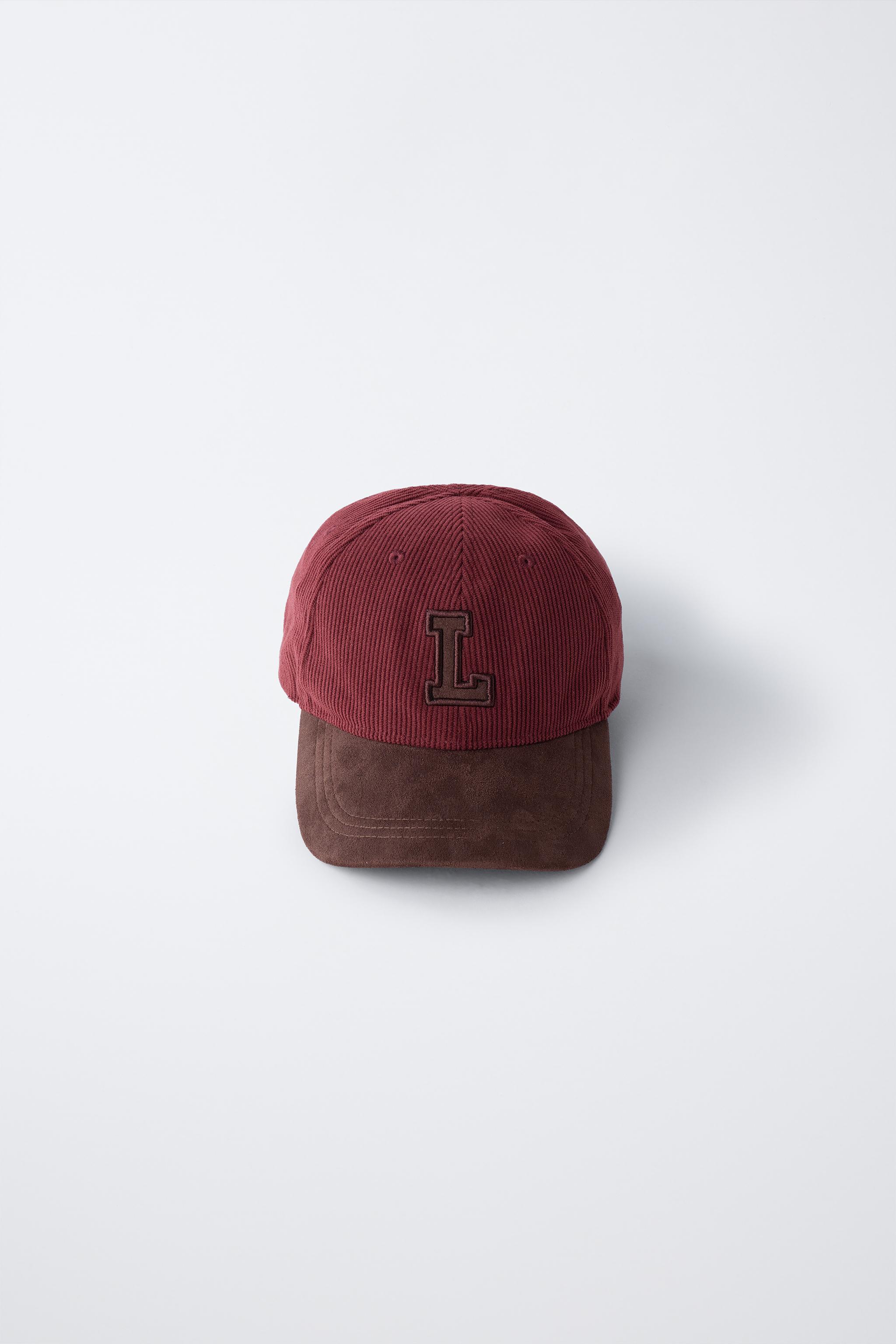 CORDUROY INITIAL CAP - Burgundy | ZARA United States