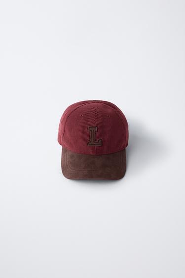 Zara CORDUROY INITIAL CAP - Burgundy