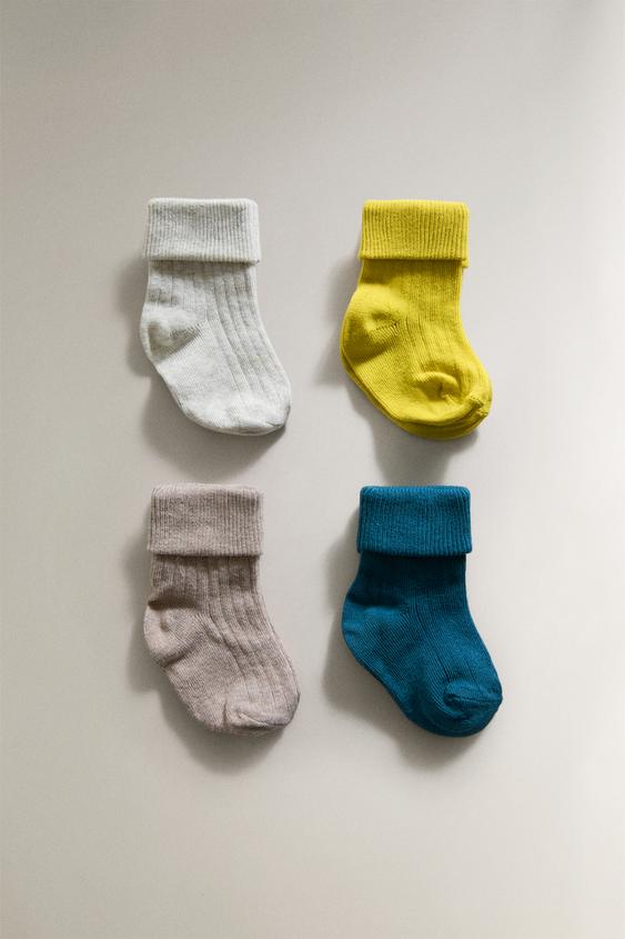 BABY-SOCKEN MULTICOLOR (4ER-PACK) - Grau / Rostbraun von Zara - Bild 0