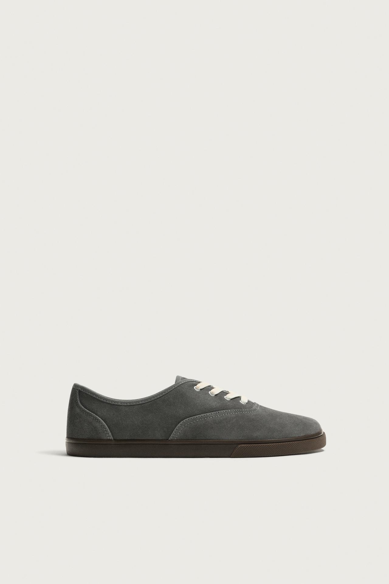BAREFOOT LEATHER SNEAKERS — Gray