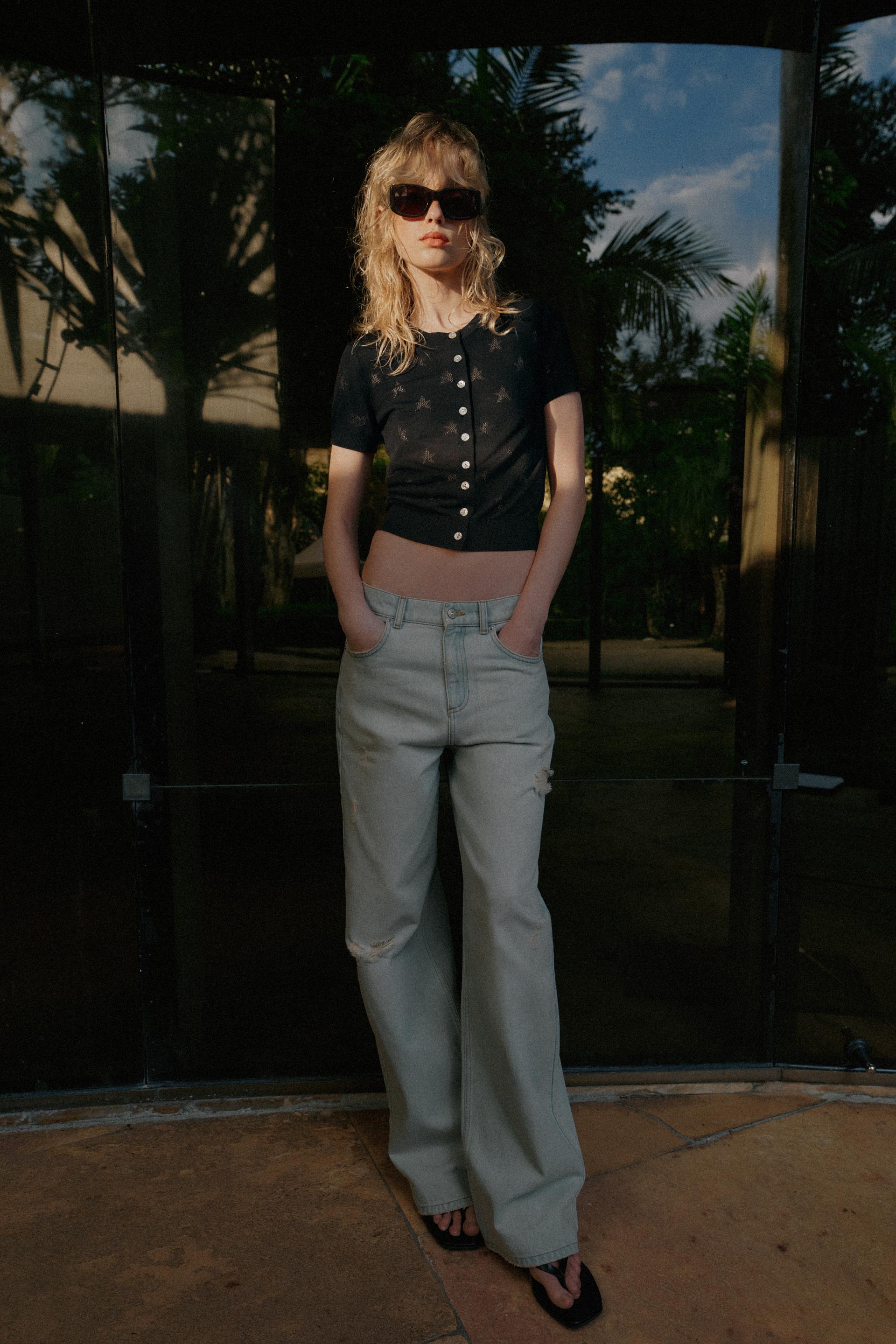 YILDIZ DESENLİ KISA KOLLU TRİKO HIRKA