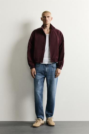 JEANS SLIM CROPPED FIT - Azul medio de Zara - Imagen 0