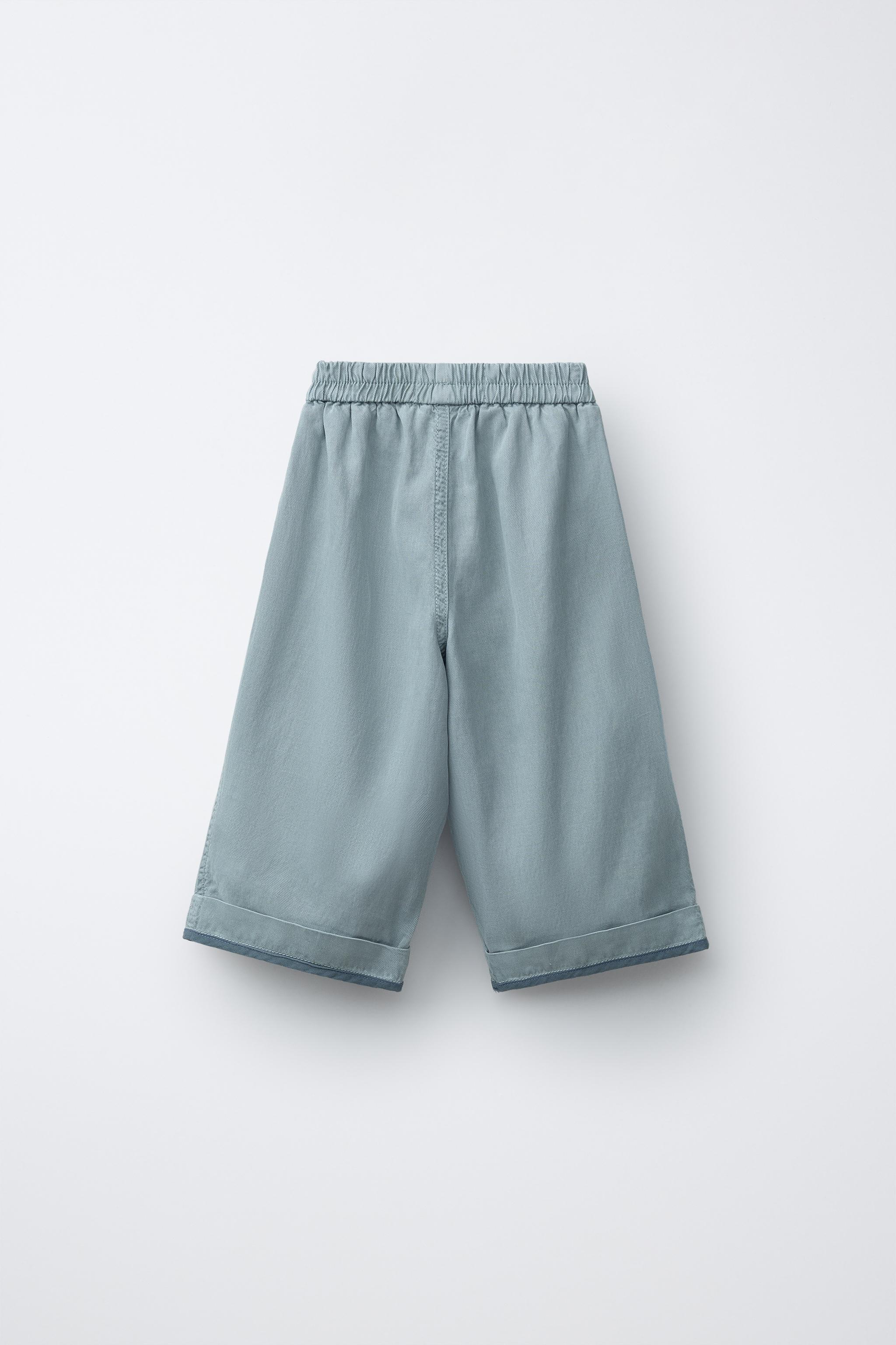 ZARA TIMELESS - LINEN PANTS WITH CONTRAST HEM