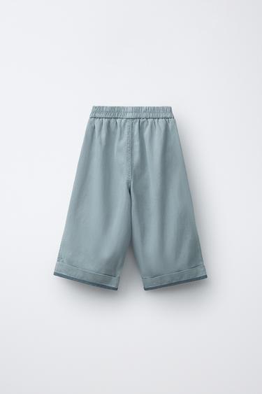 ZARA TIMELESS - PANTALON AVEC LIN BAS CONTRASTÉ - Bleu clair de Zara - Image 4