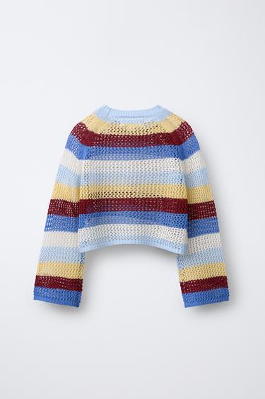 PULL COURT RÉSILLE - Multicolore de Zara - Image 1