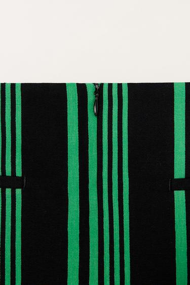 JUPE DROITE RAYURES LIMITED EDITION - Noir / Vert de Zara - Image 5