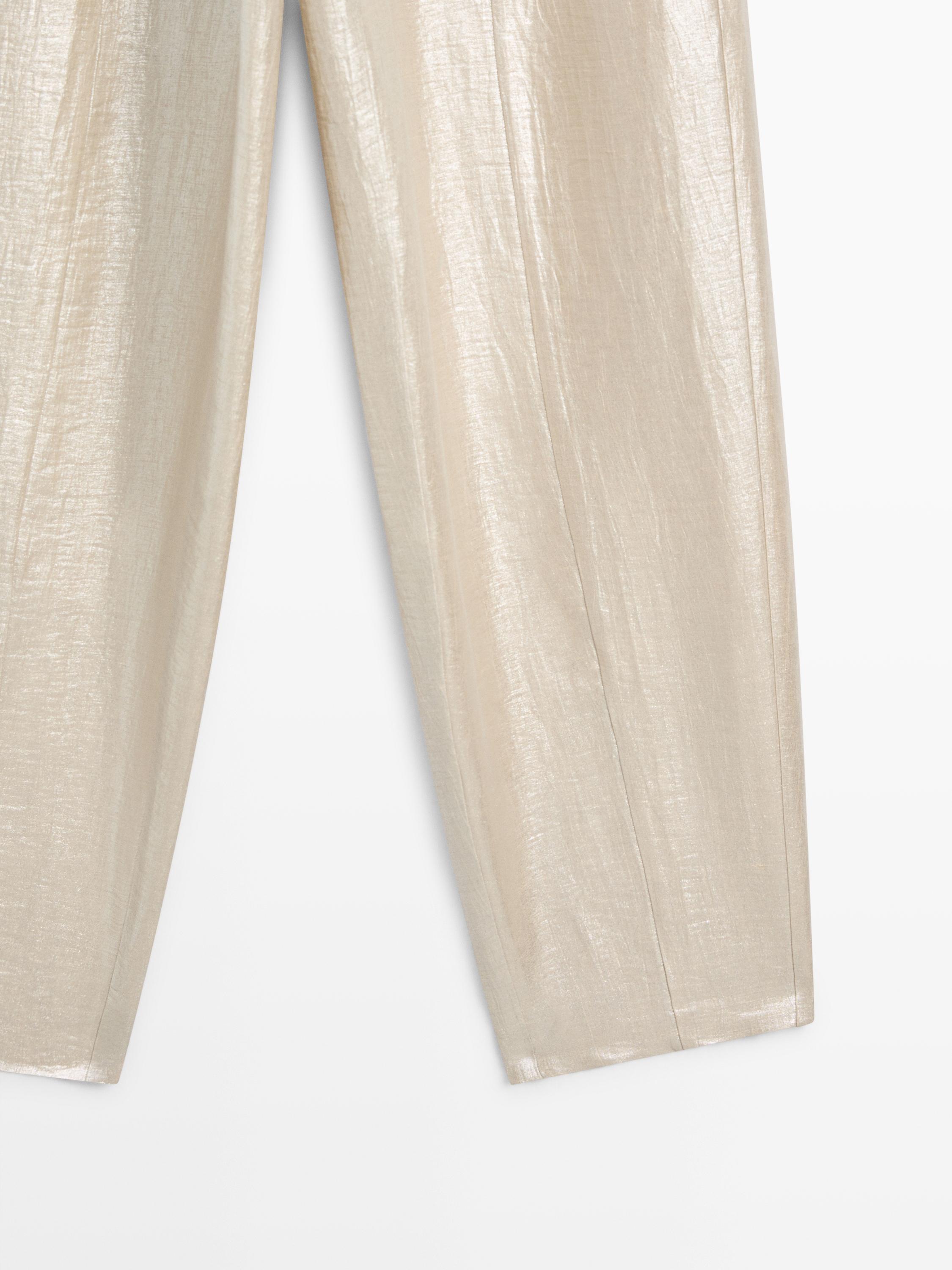 Flowing metallic linen trousers