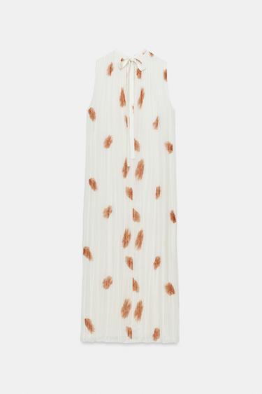 ROBE IMPRIMÉE ZW COLLECTION - Écru / Rouge de Zara - Image 9