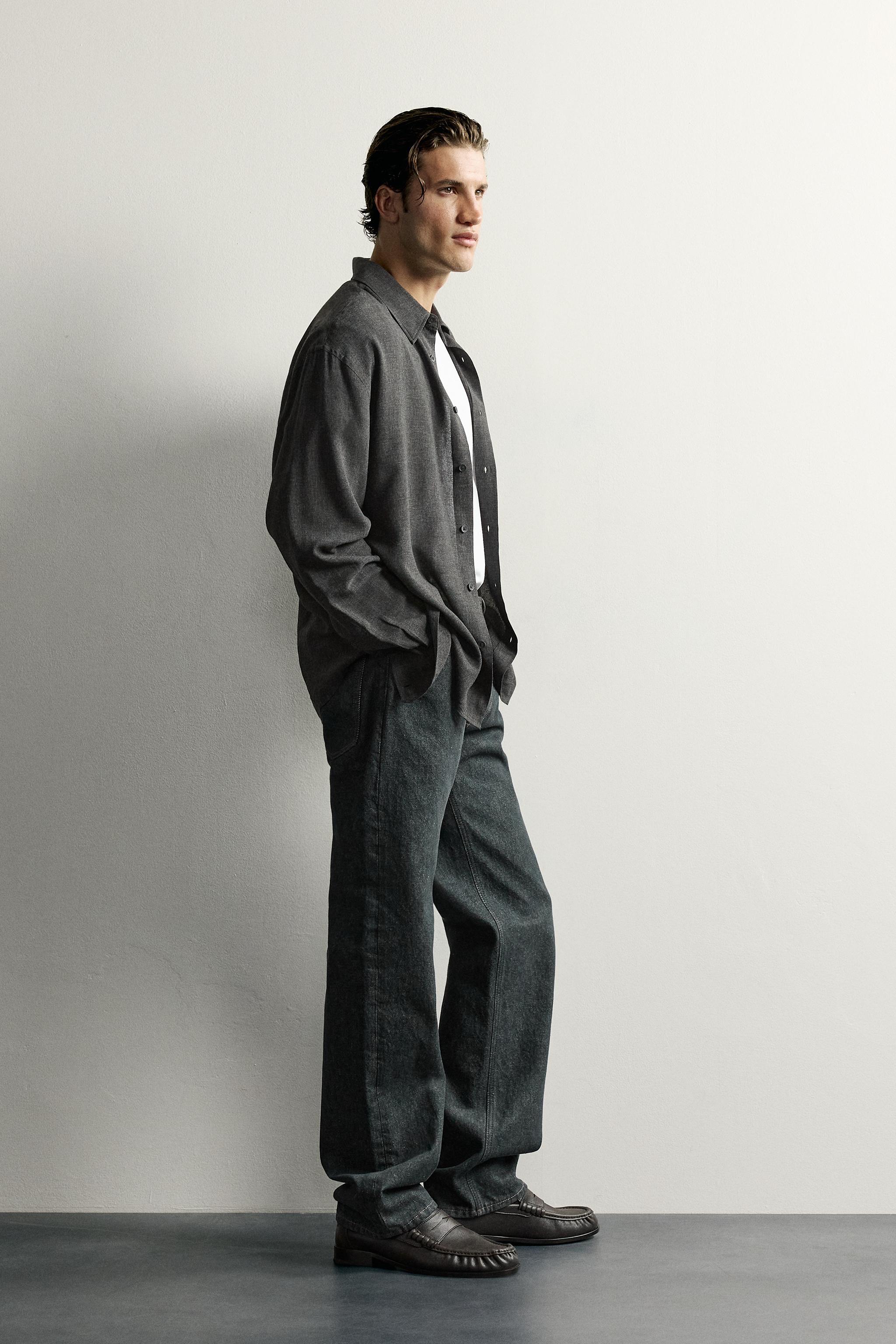 Zara REGULAR FIT VİSKOZ GÖMLEK görsel 4