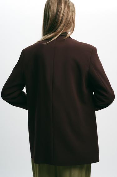 OVERSIZED DOUBLE-BREASTED BLAZER - Brown by Zara - Image 5