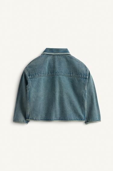 LIMITED EDITION DISTRESSED DENIM JACKET - Navy / White by Zara - Image 7