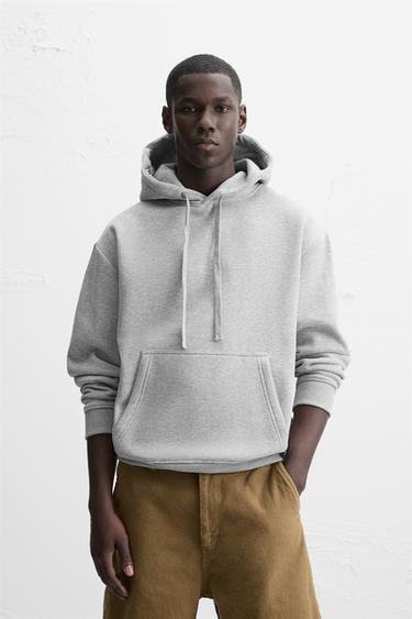 BASIC HOODIE - Grey marl by Zara