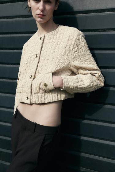 CAZADORA BOMBER ACOLCHADA - Camel claro de Zara