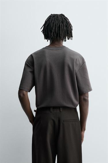 T-SHIRT RELAXED INTERLOCK /04 - Gris anthracite de Zara - Image 2