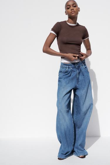 CAMISETA DE VISCOSE E MANGA CURTA - Marrom da Zara