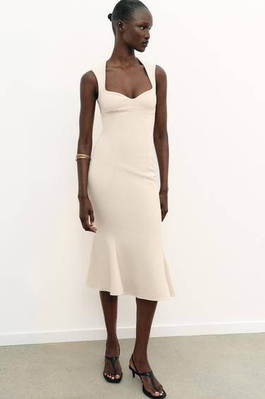 SWEETHEART NECKLINE DRESS - Ecru by Zara