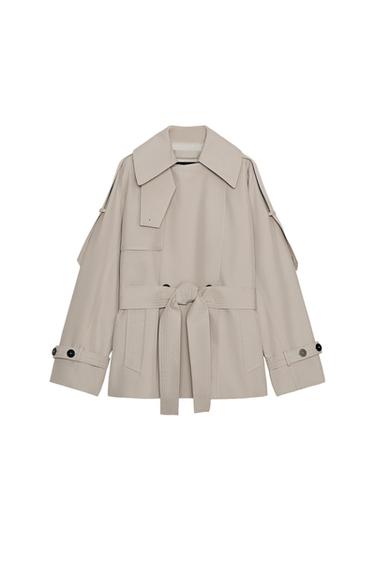 OVERSIZE WATER-REPELLENT TRENCH COAT ZW COLLECTION - Light grey by Zara