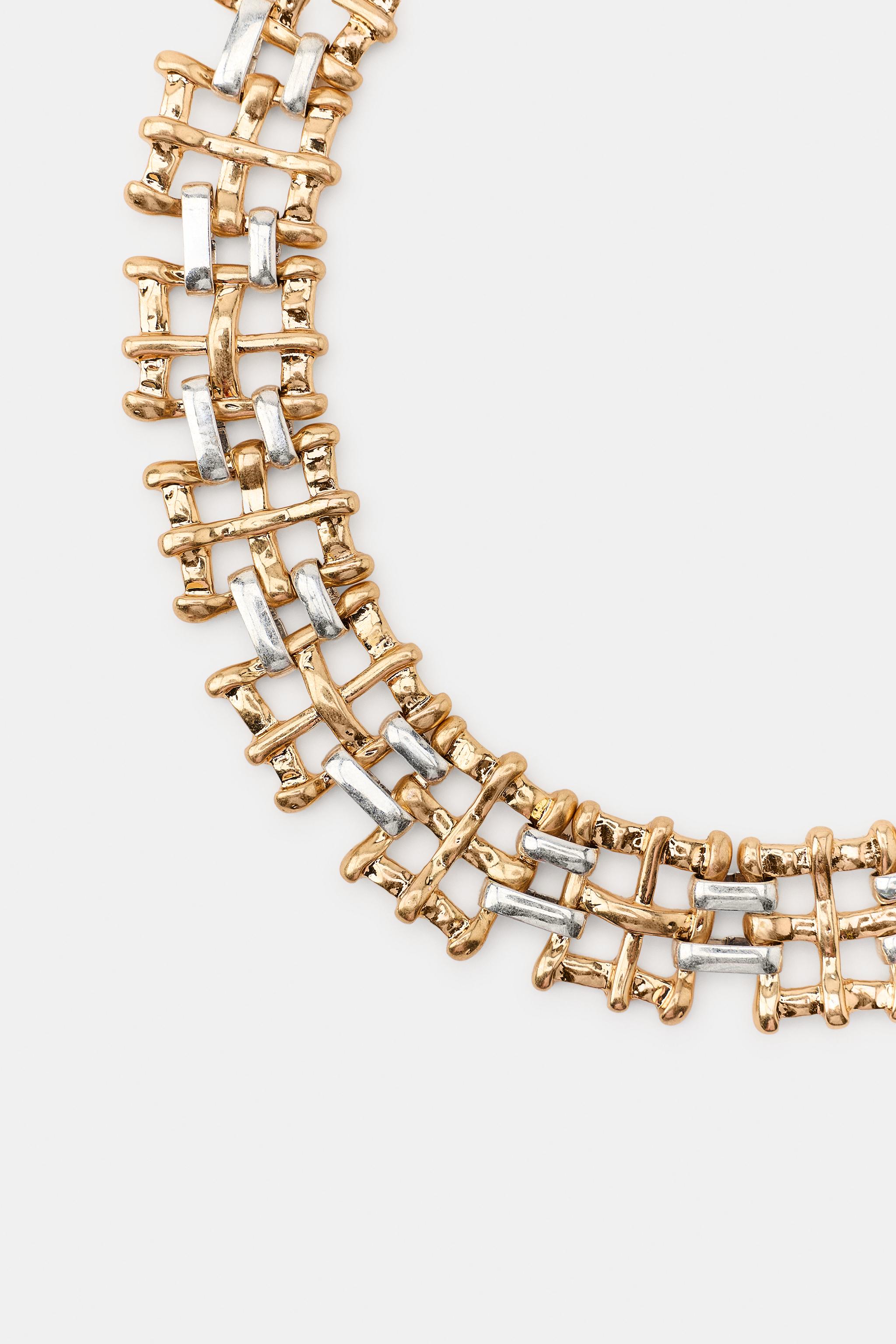 COMBINED CHAIN NECKLACE — Gold / Silver