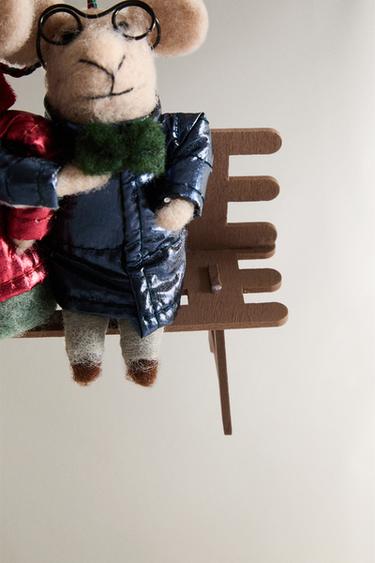 DÉCORATION SAPIN LAINE SOURIS BANQUETTE NOËL - Multicolore de Zara - Image 3