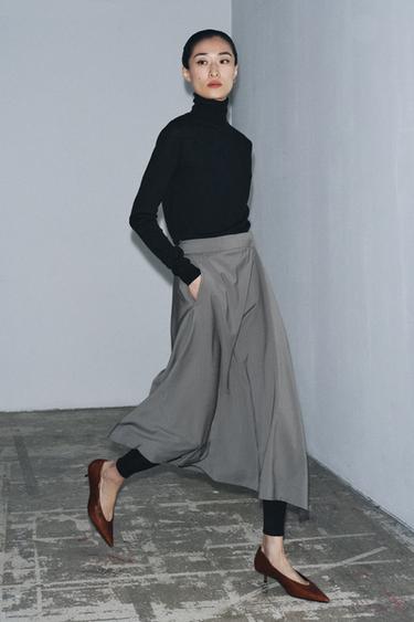 JUPE ASYMÉTRIQUE EN LAINE W COLLECTION - Gris de Zara - Image 4