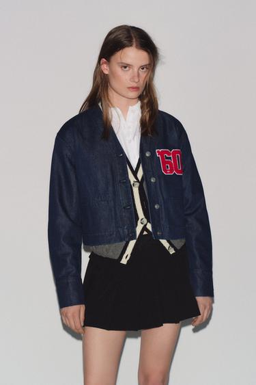 Zara TRF NFL PATRIOTS DENIM OVERSHIRT - Dark indigo