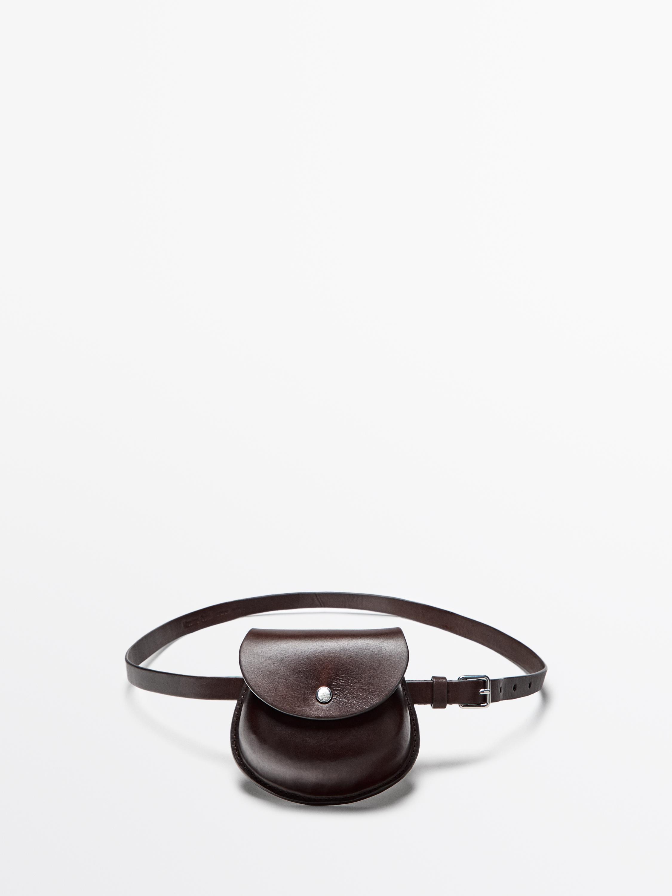 Nappa leather pouch belt